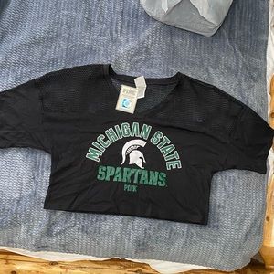 PINK Michigan State Cropped T-Shirt